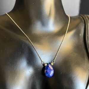 Lápiz lazuli sterling silver chain necklace